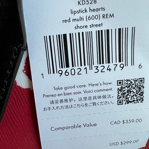 NWT KATE SPADE LIPSTICK HEARTS TOTE HANDBAG - Picture 11 of 12